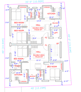 Image of 778 Sq.ft 2 BHK Apartment / Flat for sale in Kodambakkam, Chennai for Rs. 8500000