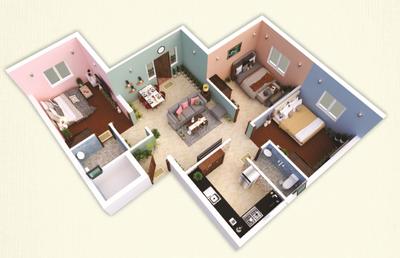 Floor Plan Image of 1162 Sq.ft 3 BHK Apartment / Flat for sale in Kundrathur Chennai for Rs. 7262500