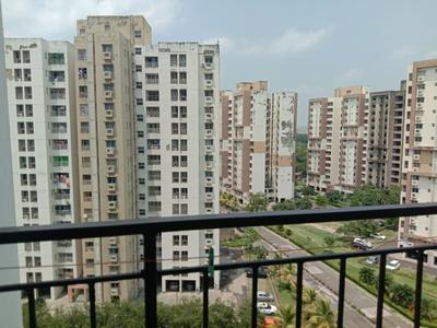 Bedroom Three Image of 1925 Sq.ft 3 BHK Apartment / Flat for rent in Unitech Uniworld City, New Town Kolkata for Rs. 60000