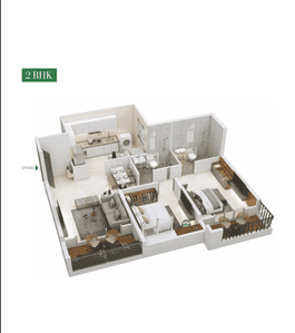 Floor Plan Image of 1173 Sq.ft 2 BHK Apartment / Flat for sale in Nyati Emerald, Baner Pune for Rs. 11000000