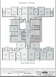 Floor Plan Image of 1851 Sq.ft 3 BHK Apartment / Flat for sale in Kharghar Navi Mumbai for Rs. 22300000
