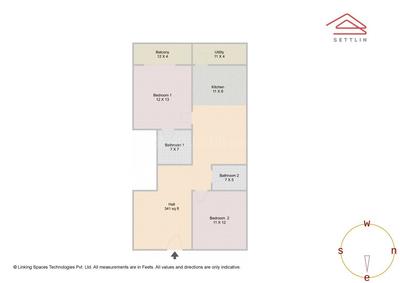Image of 1235 Sq.ft 2 BHK Apartment / Flat for sale in White Field Ville, Whitefield, Bengaluru for Rs. 17100000