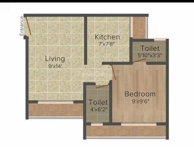 Image of 560 Sq.ft 1 BHK Apartment / Flat for sale in Om Residency, Nevali, Navi Mumbai for Rs. 3600000