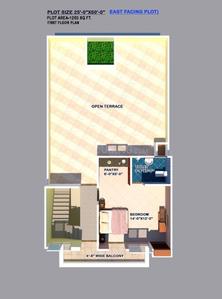 Floor Plan Image of 1500 Sq.ft 3 BHK Independent House for sale in Bijnor Lucknow for Rs. 4500000