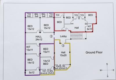 Image of 1100 Sq.ft 3 BHK Apartment / Flat for sale in Ganeshguri, Guwahati for Rs. 4800000