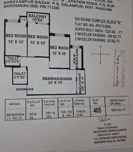 Image of 1225 Sq.ft 3 BHK Apartment / Flat for sale in Chittaranjan, Asansol for Rs. 3100000