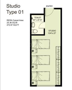 Image of 369 Sq.ft 1 RK Studio for sale in Magarpatta City, Pune for Rs. 4000000