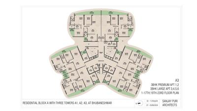 Image of 1900 Sq.ft 3 BHK Apartment / Flat for sale in Raghunathpur, Bhubaneswar for Rs. 12800000
