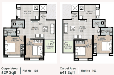 Image of 886 Sq.ft 2 BHK Apartment / Flat for sale in Clone Tiara, Alandi, Pune for Rs. 5000000