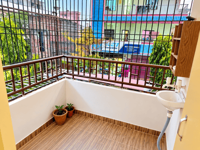 Balcony Image of 1235 Sq.ft 3 BHK Apartment / Flat for rent in Kashyap Green Brahma Complex, Mustafapur Patna for Rs. 20000