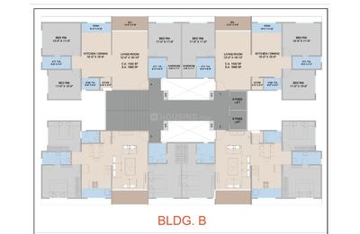 Image of 1278 Sq.ft 2 BHK Apartment / Flat for sale in Vesu, Surat for Rs. 6581700