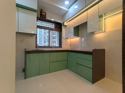 Kitchen Image of 860 Sq.ft 2 BHK Apartment / Flat for rent in Runwal Eirene, Thane West Thane for Rs. 38000
