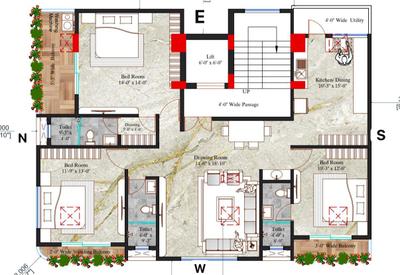 Image of 1893 Sq.ft 3 BHK Apartment / Flat for sale in Bharatnagar, Nagpur for Rs. 12500000