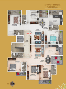 Image of 1550 Sq.ft 3 BHK Apartment / Flat for sale in Deo Nagar, Nagpur for Rs. 12000000