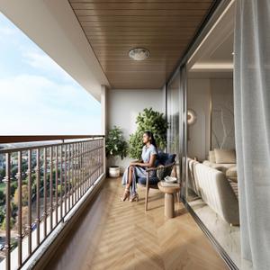 Balcony Image of 1188 Sq.ft 3 BHK Apartment / Flat for sale in Anikedhya Emperors, Gota Ahmedabad for Rs. 9225000
