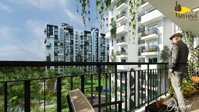Balcony Image of 1470 Sq.ft 3 BHK Apartment / Flat for sale in Myhna Orchid by Myhna Properties Pvt Ltd, Gunjur Bengaluru for Rs. 18000000