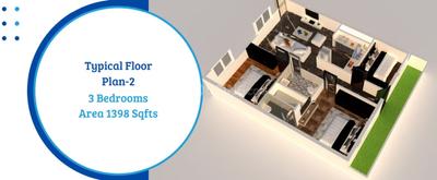 Floor Plan Image of 1242 Sq.ft 2 BHK Apartment / Flat for sale in Kanisha White Palace, Vidyaranyapura Bengaluru for Rs. 9315000