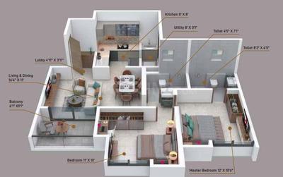 Image of 995 Sq.ft 2 BHK Apartment / Flat for sale in Sukhwani Verde, Undri, Pune for Rs. 6000000