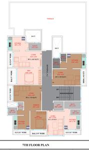 Floor Plan Image of 720 Sq.ft 1 BHK Apartment / Flat for sale in Vinayak Crown, Dombivli East Thane for Rs. 3699000