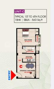 Image of 560 Sq.ft 1 BHK Apartment / Flat for sale in Garchuk, Guwahati for Rs. 3090000