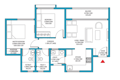 Image of 980 Sq.ft 2 BHK Apartment / Flat for sale in Godrej Splendour, Whitefield, Bengaluru for Rs. 10500000
