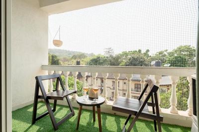 Balcony Image of 800 Sq.ft 1 BHK Apartment / Flat for rent in Marna Siolim Goa for Rs. 45000