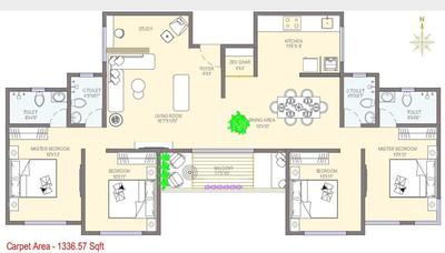 Image of 897 Sq.ft 2 BHK Apartment / Flat for sale in Yashraj Nakshatra, Hadapsar, Pune for Rs. 5500000