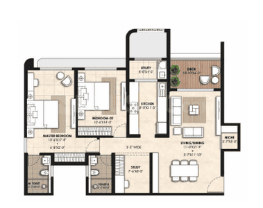 Image of 1586 Sq.ft 3 BHK Apartment / Flat for sale in Lodha Panache, Hinjawadi, Pune for Rs. 15500000