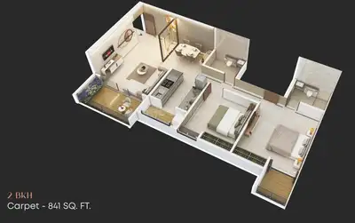 Image of 1359 Sq.ft 3 BHK Apartment / Flat for sale in Rajveer Garima Phase 1, Wakad, Pune for Rs. 12900000
