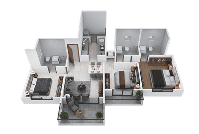Image of 980 Sq.ft 2 BHK Apartment / Flat for sale in Sukhwani Skylines, Wakad, Pune for Rs. 9600000