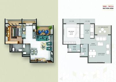 Image of 670 Sq.ft 1 BHK Apartment / Flat for sale in Ambernath East, Ambernath for Rs. 2600000