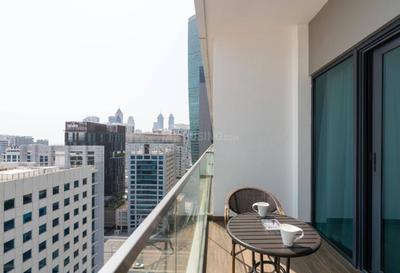 Balcony Image of 505 Sq.ft Studio Apartment / Flat for sale in Business Bay Dubai for Rs. 27560000