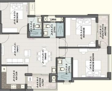 Image of 2095 Sq.ft 3 BHK Apartment / Flat for sale in DN Fairytale Extension, Madanpur, Bhubaneswar for Rs. 12300000