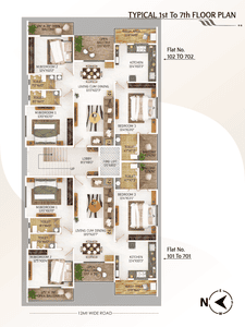 Image of 1450 Sq.ft 3 BHK Apartment / Flat for sale in Besa, Nagpur for Rs. 6700000