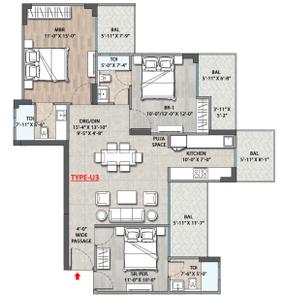 Brochure Image of 2200 Sq.ft 3 BHK Apartment / Flat for sale in Mansha Oasis, Sector 123 Faridabad for Rs. 10000000