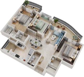 Image of 1650 Sq.ft 3 BHK Apartment / Flat for sale in Jashn Elevate Phase 3, Sushant Golf City, Lucknow for Rs. 14800000