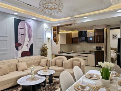 Living Room Image of 1200 Sq.ft 4 BHK Apartment / Flat for sale in Hans Luxury Floor, Hastsal New Delhi for Rs. 7800001