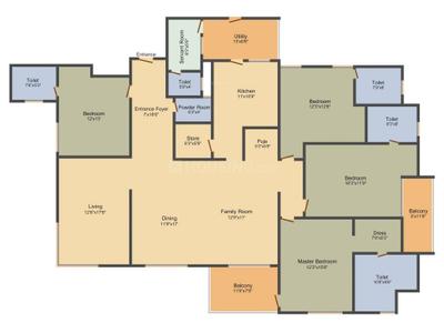 Image of 3640 Sq.ft 4 BHK Apartment / Flat for sale in Adani Water Lily, Vaishno Devi Circle, Ahmedabad for Rs. 32500000