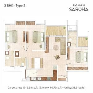 Image of 2100 Sq.ft 4 BHK Apartment / Flat for sale in Rohan Saroha, Bhugaon, Pune for Rs. 15000000