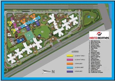 Image of 1869 Sq.ft 3 BHK Apartment / Flat for sale in Hero Homes, Sector 104, Gurgaon for Rs. 24000000