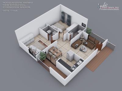 Floor Plan Image of 1110 Sq.ft 2 BHK Apartment / Flat for sale in Cheemasandra Bengaluru for Rs. 6100000