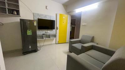 Living Room Image of 550 Sq.ft 1 BHK Apartment / Flat for rent in Whitefield Bengaluru for Rs. 23000