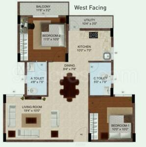 Image of 906 Sq.ft 2 BHK Apartment / Flat for rent in Chandapura, Bengaluru for Rs. 17000
