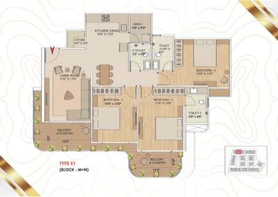 Image of 1168 Sq.ft 3 BHK Apartment / Flat for sale in Satellite, Ahmedabad for Rs. 16592000