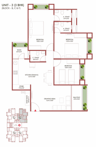 Image of 1755 Sq.ft 3 BHK Apartment / Flat for sale in Stavya Sky, Gujarat International Finance Tec City, Gandhinagar for Rs. 7200000