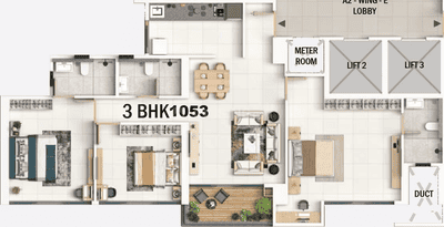 Image of 1021 Sq.ft 2 BHK Apartment / Flat for sale in Kumar Magnacity, Manjari Budruk, Pune for Rs. 6700000