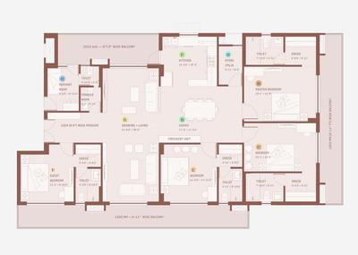 Image of 2676 Sq.ft 4 BHK Apartment / Flat for sale in Gandharva Imperial Residencia, Vrindavan Yojana, Lucknow for Rs. 28000000