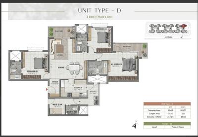 Image of 2043 Sq.ft 3.5 BHK Apartment / Flat for sale in Prestige Elm Park, Chansandra, Bengaluru for Rs. 31000000