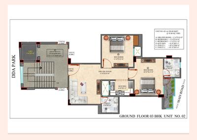 Image of 900 Sq.ft 2 BHK Apartment / Flat for sale in Gem Green View Apartments, Mehrauli, New Delhi for Rs. 7000000
