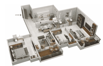 Image of 1636 Sq.ft 3 BHK Apartment / Flat for sale in Nyati Emerald I, Baner, Pune for Rs. 16024107
